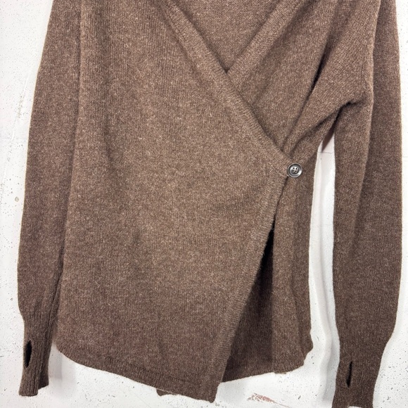 BetaBrand Sheep Wool Wrap Cardigan Sweater All Natural Wool Cuff Thumbholes S/M - Picture 5 of 8
